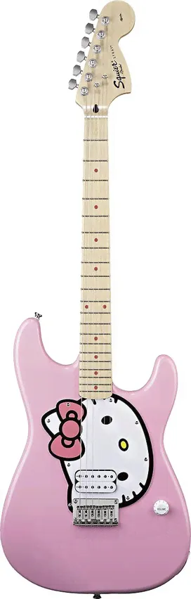 Fender SQUIER HELLO KITTY® STRAT PINK электрогитара, цвет розовый