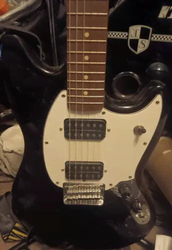 Fender Squier Bullet Mustang Dual Humbuckers - Black - Kurt Cobain