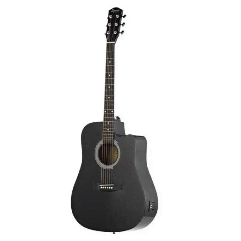 SQUIER by FENDER SA-105CE DREADNOUGHT BLACK FISHMAN PREAMP