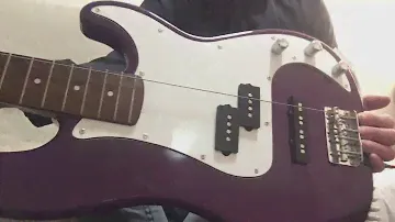 1999 Squier P Bass Special PJ Bass Galactic Purple Finish Indonesia Warped Neck 1 String Test